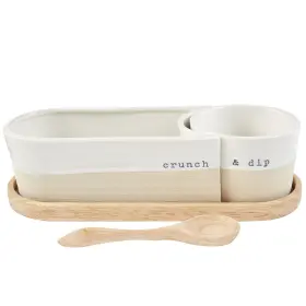 Mud Pie 718540820964 Farm Sectioned Server Set Assembled 4 Inch X 9 1/2 Spoon 5 Cream