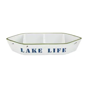 Mud Pie 718540823743 Canoe Section Server 2 3/4 Inch X 14 White