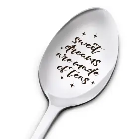 Muktoujaumai Ycsp102 Sweet Dreams Are Made Of Teas Engraved Stainless Steel Spoon Gift Birthday