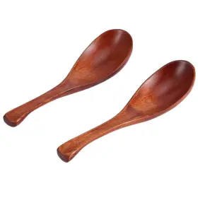 Mumusukimn08px6gr1 Mumusuki 2pcs Household Kitchen Wooden Soup Short Handle Spoon Ice Dessert Cooking