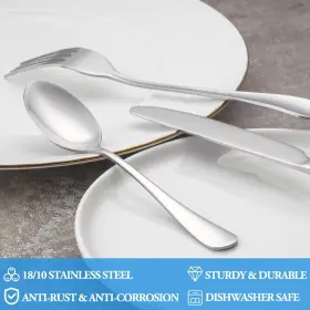 Mutnitt 191893065952 Teaspoon Set 16 Piece 6.7 Inch Spoons Silverware Premium Food Grade 18/10 Stainle #3