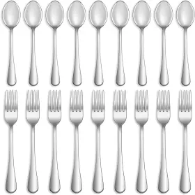 Mutnitt 313102891897 24 Pcs Forks And Spoons Silverware Set Food Grade Stainless Steel Flatware Cutle