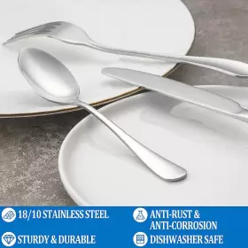 Mutnitt 445032853874 16 Pcs Forks And Spoons Silverware Set Food Grade Stainless Steel Flatware Cutle #3