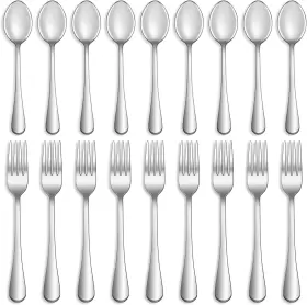Mutnitt 445032853874 16 Pcs Forks And Spoons Silverware Set Food Grade Stainless Steel Flatware Cutle