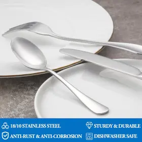 Mutnitt 705353639289 16 Pcs Forks And Spoons Silverware Set Food Grade Stainless Steel Flatware Cutle #3