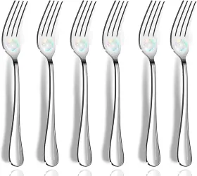 Muxin 445043877814 Dinner Forks Set Of 6 Top Food Grade Stainless Steel Silverware Flatware