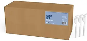 24390989 Myofficeinnovations Pk58698t Plastic Fork Medium-weight White