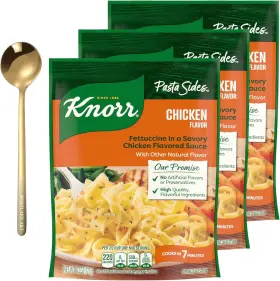 10041000022460 N / A Bundle Of Stainless Steel Spoon - 13.5cm Gold And Pasta Sides Chicken Fettucc