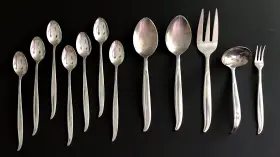 Nst58 N.s.c.o. Stainless Flatware 12 Pc Ice Tea Spoons Serving Ladle Cocktail #2