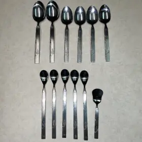 Nab3 Nakazato Clover Bamboo And Leaves Stainless Flatware Spoons 12 Mixed Lot