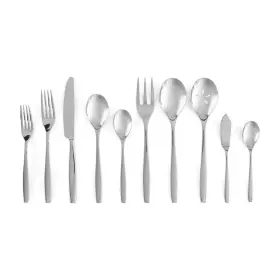 89442068 Nambe Aidan 45 Piece Flatware Set 18/10 Mirror Stainless Steel Silverware