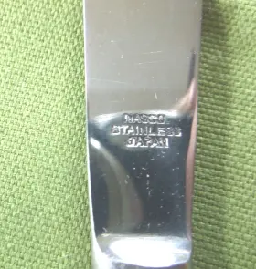 71787 Nasco Stainless 4 Dinner Knives Black Rose Pattern Japan Textured #71787 #3