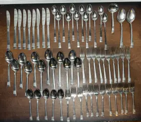 Nts50 National Vintage Stainless Flatware Lot Of 63 Pcs