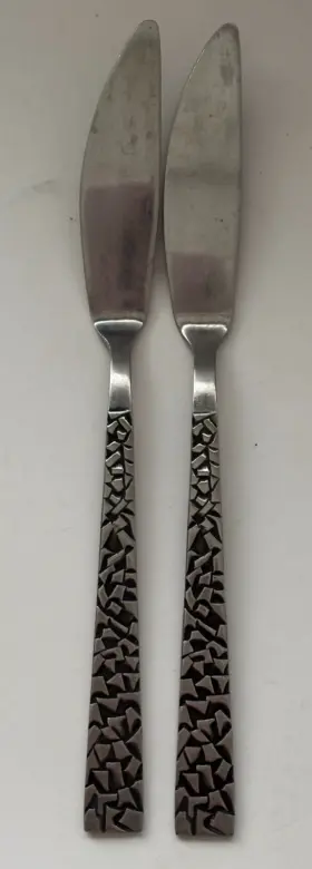 72018 National Stainless 2 Pamplona Butter Knives Knife Nstpam Euc Mcm