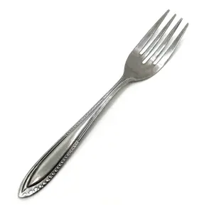 Nst109 National Stainless Silver Salad Fork 6 3/4 Inch Beaded Edge Japan #2