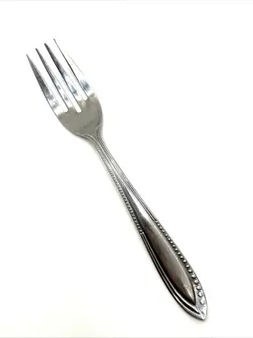 Nst109 National Stainless Silver Salad Fork 6 3/4 Inch Beaded Edge Japan