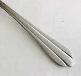 Nst23 National Stainless Co Glossy Ribbed 6 Oval Soup Spoons #2