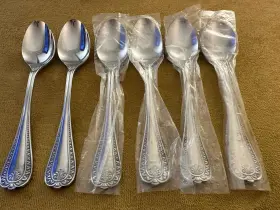 Nst54 National Stainless 5 Teaspoons Sugar Vintage Flatware Japan