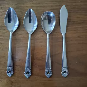 Nst75 National Stainless Japan Flatware 2 Teaspoons Butter Knife Sugar Spoon