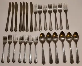Nst88 National Stainless Flatware 27 Pieces Made In Korea Forks Spoons Knives