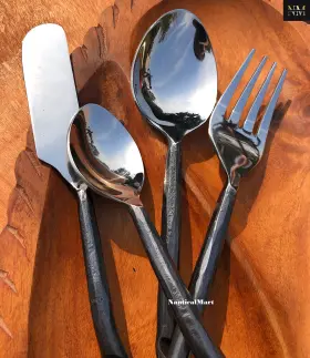 Nauticalmart 720337876047 Silverware Cutlery Set Medieval Rustic Dinning Spoon Fork And Knife Sta Inch