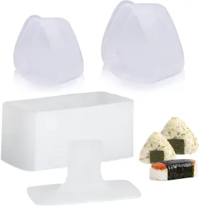 N0001 Ncyoew Onigiri Mold Musubi Maker Press And 2 Triangle Rice Molds Non Stick White
