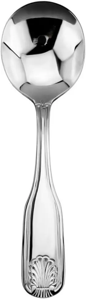 58406 New Star Foodservice Shell Pattern 18/0 Stainless Steel Bouillon Spoon