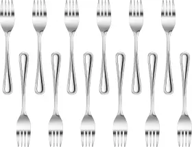 New Star Foodservice 58482 Bead Pattern 18/0 Stainless Steel Salad Fork 6.6-inch Set