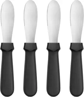 New Star Foodservice 639713043013 43013 Plastic Handle Butter Spreader 8.75-inch Black Set