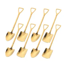 Newote 762924508269 Gold Fruit Dessert Shovel Spoons Set 8pcs Stainless Steel Dinner Tea F