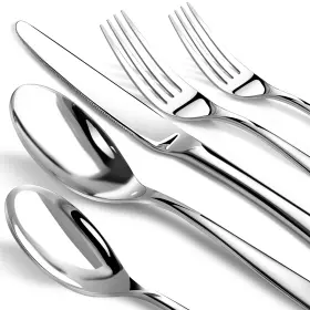 Nice Kitchen 664404117810 Silverware Set For 12 Heavy Duty Stainless Steel Cutlery Flatware 60