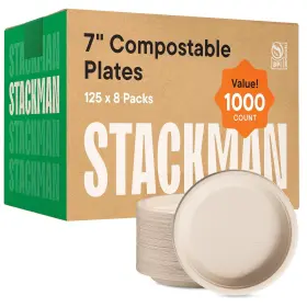 Ds-bg7prk No 100% Compostable Paper Plates 7 Inch 1000 Count Heavy-duty Dessert Plate
