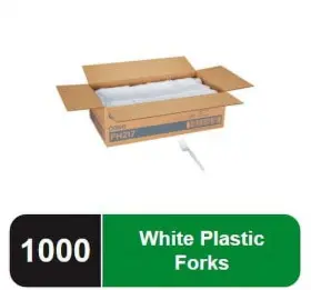 Fh217 Nobrand Dixie Plastic Tableware Heavyweight Forks White 1000/carton