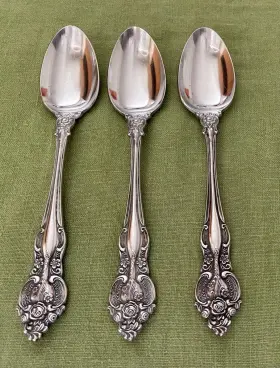Ohsohs64 Northland Vintage Set Of 3 Ohs64 Scroll Floral Heavy Stainless Steel Soup Spoons