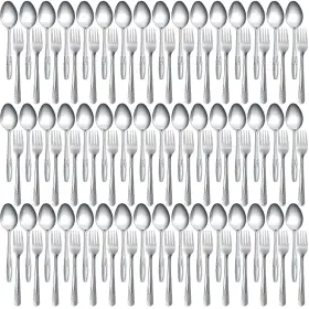 Ao-nuogo-886 Nuogo 100 Pieces Forks And Spoons Silverware Set Stainless Steel Flatware Cutlery S