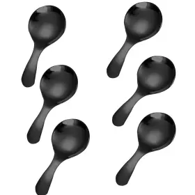 Nurcix 619793567708 6 Pcs Stainless Steel Short Handle Thickened Small Round Spoons For Honey Can