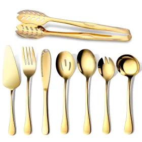 Mhg619 Ogori Gold Serving Utensils 8-piece Polished 8 Piece