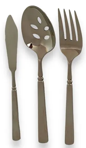 Oneida 078737117025 Heirloom Stainless Easton Glossy 3pc Serving Set 18/10