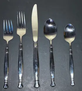Oneida 078737129059 Act I Stainless Flatware 5 Pieces Place Setting Model 2 580 005a #2