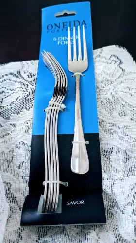 Oneida 078737220732 Portfolio Savor Set 6 Dinner Forks 18/10 Stainless