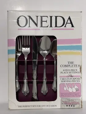 Oneida 078737294450 Stainless True Rose 18/8 Usa 45 Pc Service For 8 With Serving Pieces Nos