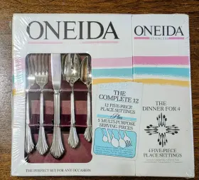 Oneida 078737312659 New 65 Piece Bancroft Stainless Flatware Set Boxed Silverware Usa 12 Sets