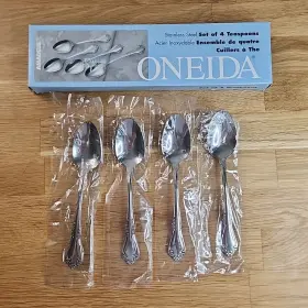 Oneida 078737903666 Mansfield Amadeus 6-inch Teaspoons Stainless Steel 4 Pieces New In Box