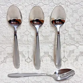 Oneida 079363007049 Castle Peninsula Oval Soup Spoons 7 Inch Stainless Laura Jordan New Set 4 #3