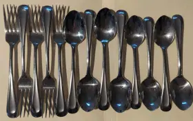 Oneida 079363008831 13x Lot- Satin Sand Dune Stainless Flatware Silverware Forks Spoons Fr/sh