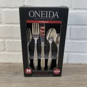 Oneida 079363008923 Everdale 20 Piece Flatware Set Stainless Steel Service For 4 New In Box