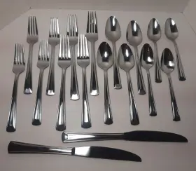 Oneida 079363014108 18 Pc Lot Cella Stainless Dinner Salad Forks Soup Spoons Teaspoons