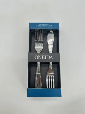895447 Oneida 079363144805 Stainless Camber Cresta Set Of 8 Dinner Table Forks Boxed New