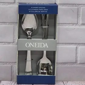 Oneida 079363144911 Tress 8pc Dinner Spoons Stainless Oval Place Spoon Glossy Flatware Nib
