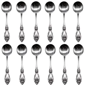 Oneida 079363146595 Louisiana 18/8 Stainless Steel Round Bouillon Spoon Set Of Twelve